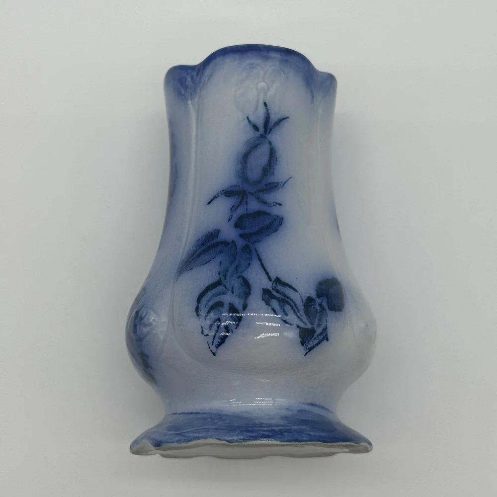 Victoria Flow Blue Hat Pin Holder Staffordshire Ironstone England Floral Antique